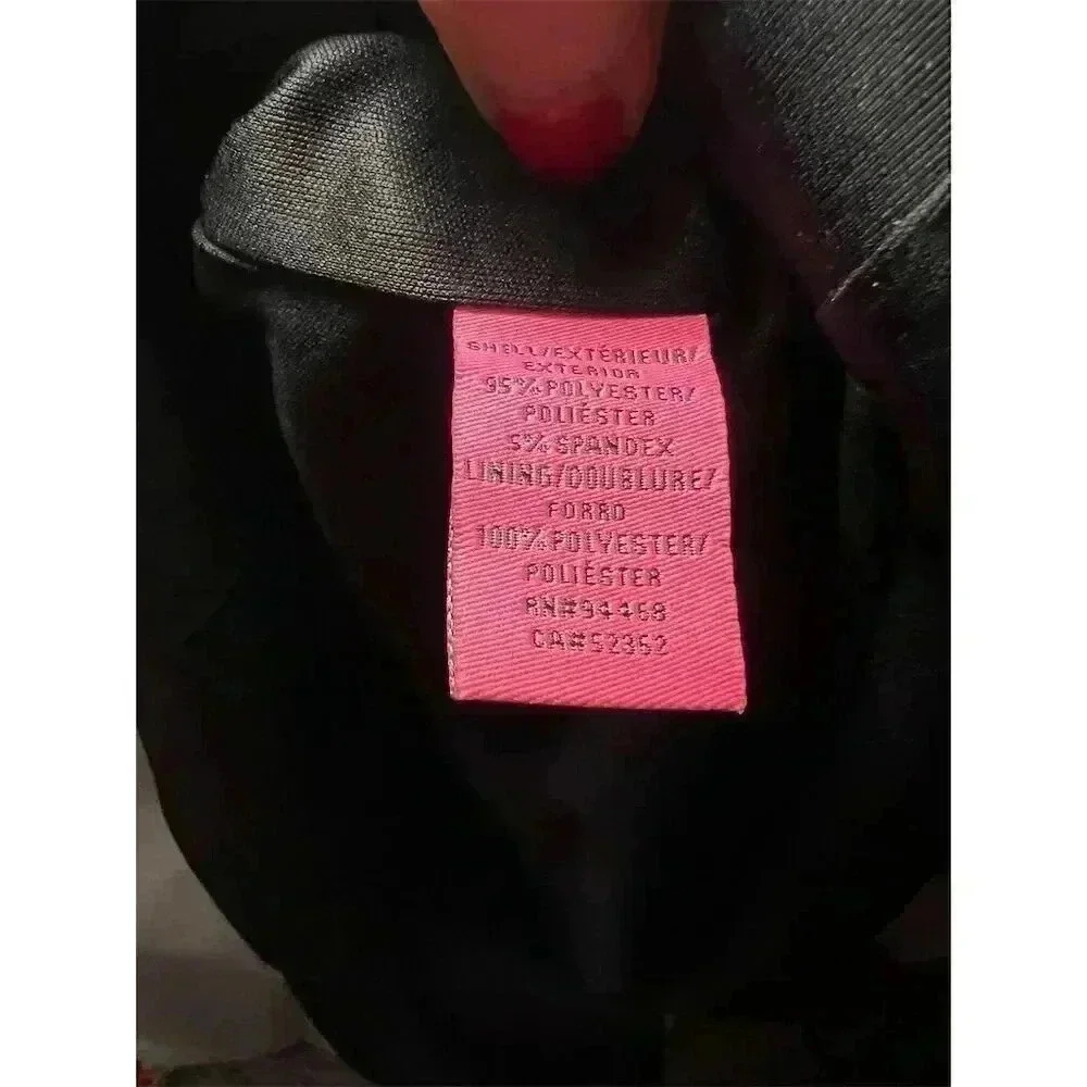 Betsey Johnson Women's Black Sheath Dress Faux Leather Trim Size 12 Knee Length - Picture 8 of 12